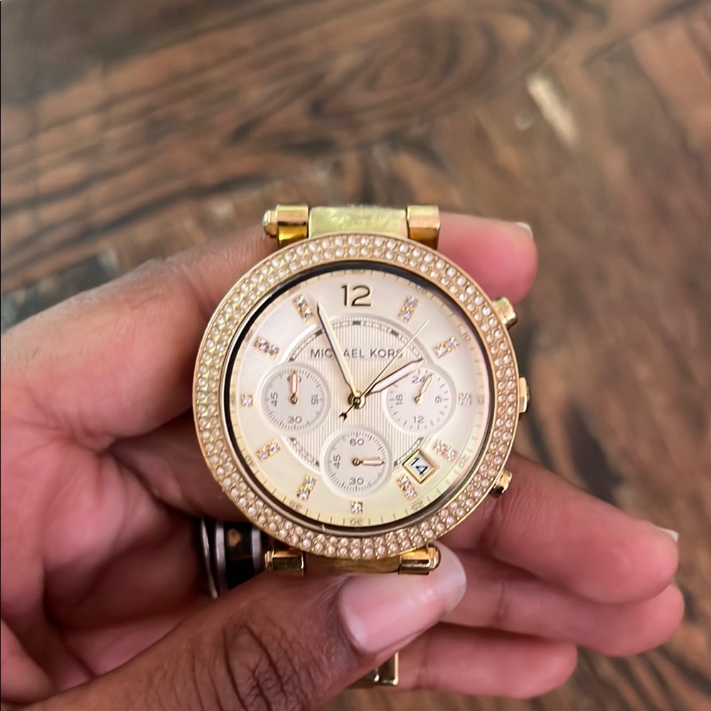 Michael Kors Gold-Tone Women's Watch with Crystal Accents
